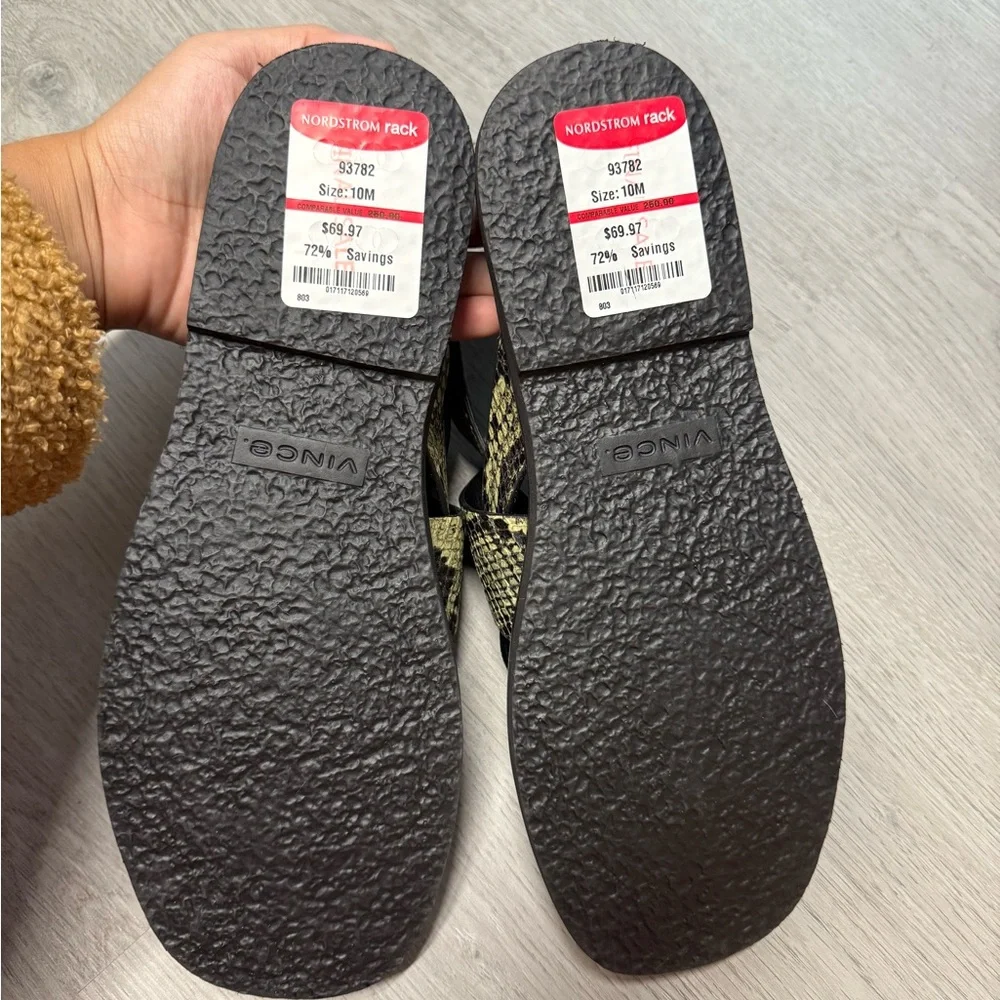 Vince Black and Yellow Snake Pattern Sandals - Picture 4 of 5